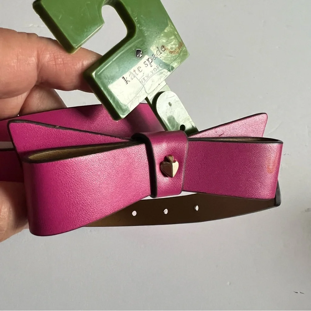 KATE SPADE BOW FRONT BELT PINK MEDIUM NWT